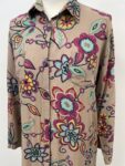 Volante long beige floral shirt – full view
