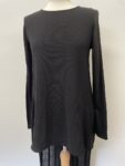 Zara black long back, short front top – full view