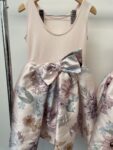 2x H&M matching pale pink girls party dresses – full view