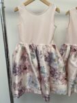 2x H&M matching pale pink girls party dresses – full view