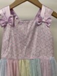 2x Jona Michelle matching girls party dresses rainbow tulle – front