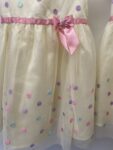 2x Jona Michelle matching girls yellow spots party dresses – full view