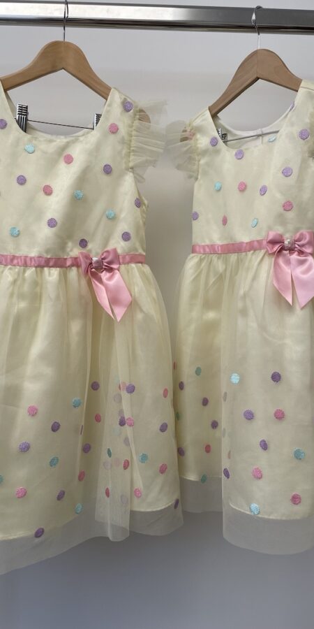 2x Jona Michelle matching girls party dresses, age 5 & 7