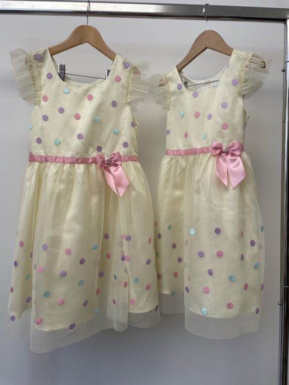 2x Jona Michelle matching girls party dresses, age 5 & 7