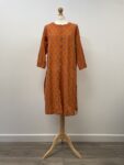 Al Karam Studio orange little flower pattern kurta, size 12 -14