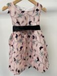 Crepe pink purple butterfly girls party dress – full view