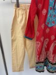 Embroidered shalwar kameez set little girl red and blue, age 4- 1