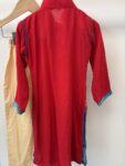 Embroidered shalwar kameez set little girl red and blue, age 4- 1