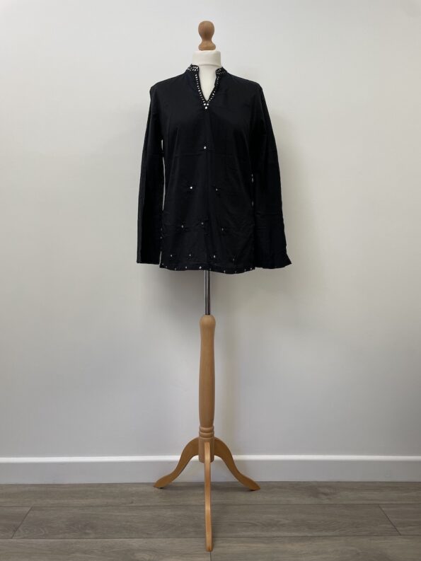 Jupi black cotton tunic, size M