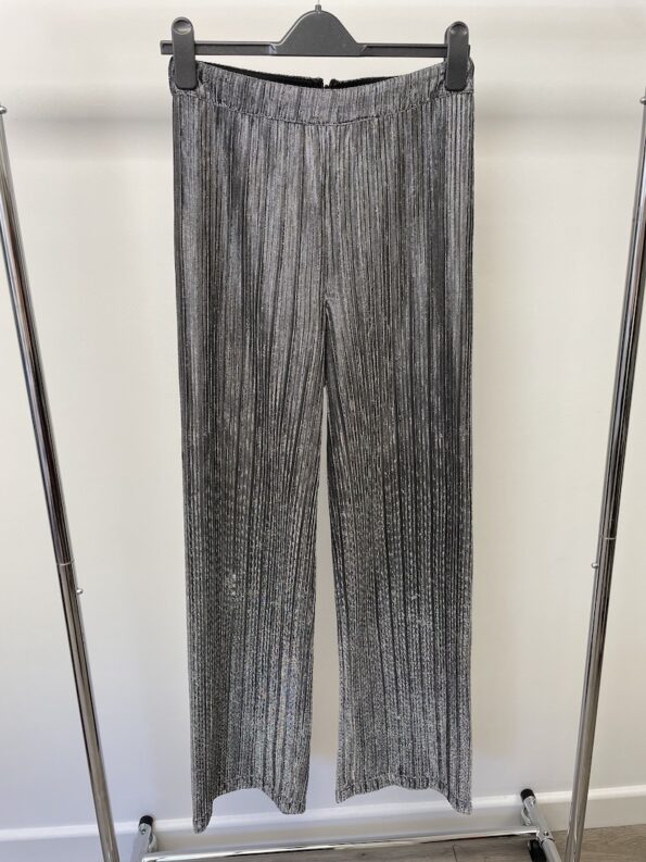 Lipsy London crepe silver and black long evening trousers