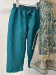 Mag emerald green beaded sleeveless shalwar girls set – 1