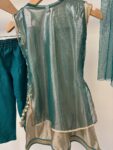 Mag emerald green beaded sleeveless shalwar girls set – 1