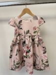 Monsoon pink rose print party dress, age 2-3