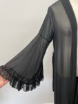 New black chiffon wrap abaya – full view