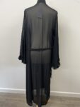 New black chiffon wrap abaya – full view