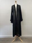 New black chiffon wrap abaya – full view