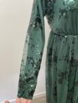 New green sequin long sleeve dress – full view