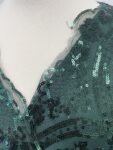 New green sequin long sleeve dress – full view