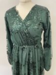 New green sequin long sleeve dress – full view
