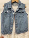 New with tag F&F white pointelle dress and denim jacket – full view