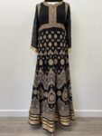 No label gold and black maxi dress – full view