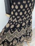 No label gold and black maxi dress – full view