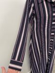 No label navy and pink striped maxi dress – full view