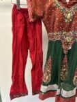 No label red and green asian little girls dress set, size 26 (age 4-5) 1