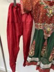 No label red and green asian little girls dress set, size 26 (age 4-5) 1