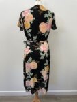Primark black and floral wrap dress – full view
