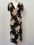 Primark black and floral wrap dress – full view