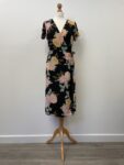Primark black and floral wrap dress, size 12