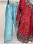 Red and gold embroidered girls set – 1