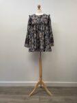 Saphire blue cotton long sleeved blouse, size M