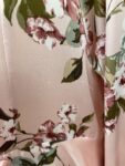 Satin soft pink floral long sleeved maxi dress – full view