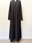 Abaya Buth black dobby kimono sleeved abaya – full view