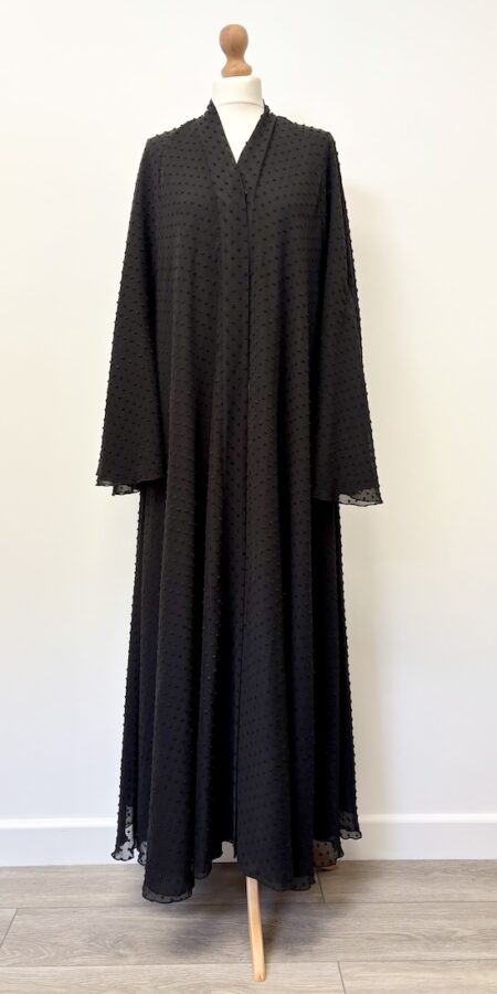 Abaya Buth dobby fabric flared abaya