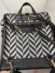 Black and silver backback – full view