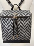 Black and silver backback – full view