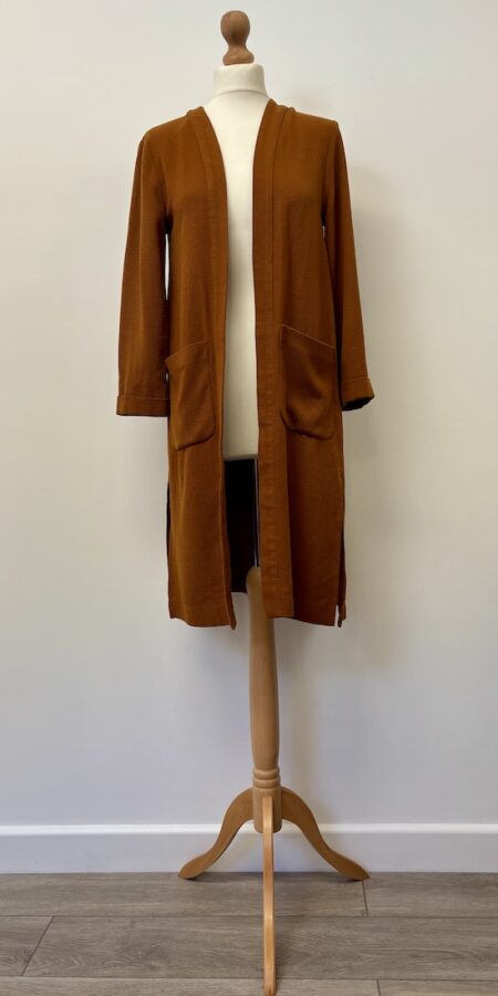 H&M brown open front light cardigan jacket, size 12
