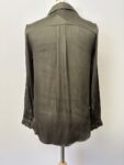 H&M satin khaki green shirt – full view 2