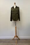 H&M satin khaki green shirt – full view 2