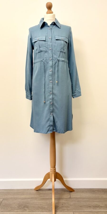 MIA from Modanisa blue long button front shirt, size 8