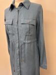 MIA blue long button front shirt – full view