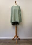 Mint green plain top with long very wide sleeves, XXL - up to Size 22