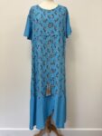 Blue short sleeved midi dress
