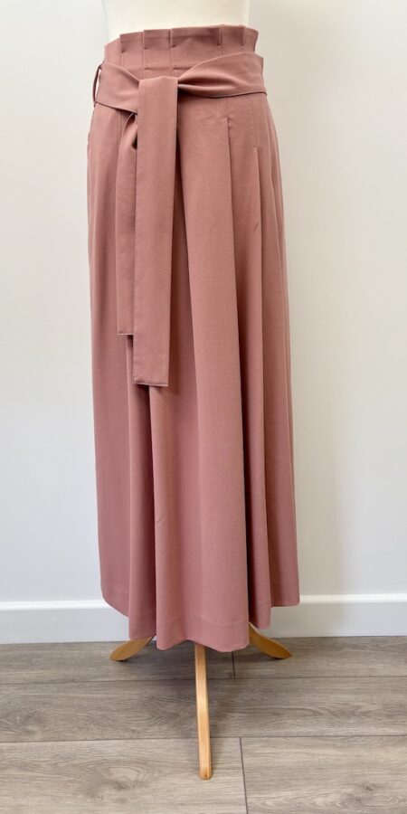 Naayib high pleated waist pink maxi skirt, size 10