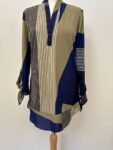 Next navy and olive green abstact long shirt – full view 2