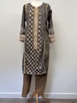 No label black and beige shalwar kameez – full view