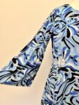 Ozzie Clarke London blue printed dress – full view